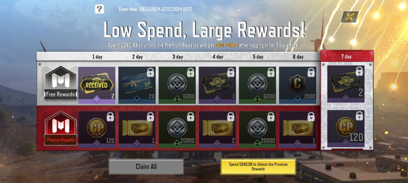 خرید آفر Low Spend (240 سیپی) کالاف دیوتی موبایل