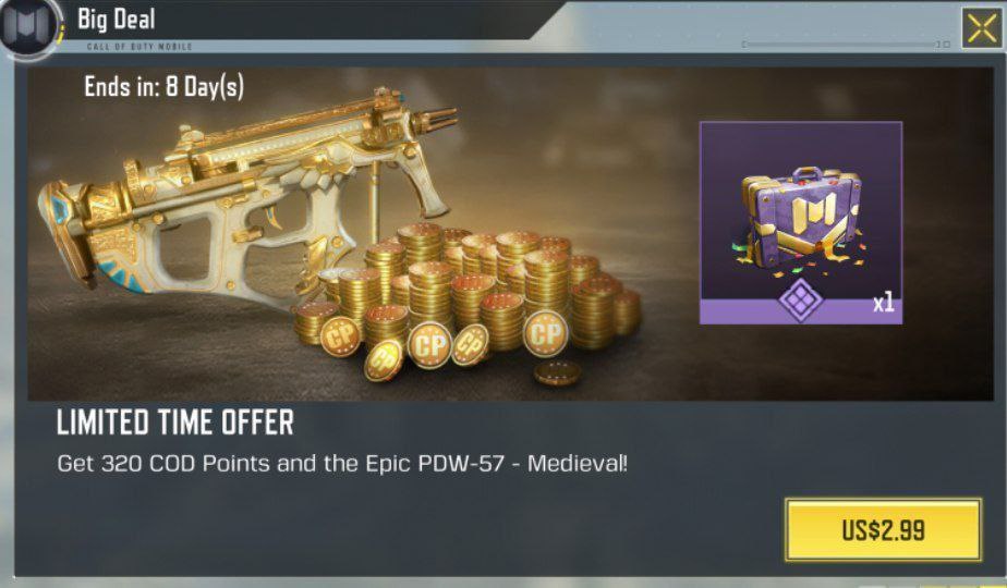 آفرلیمیت 320 سیپی و گان اپیک کالاف دیوتی موبایل